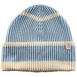 Rag & Bone Addison Striped Wool Beanie Light Blue Cream